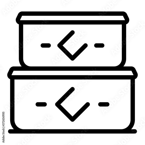 Plastic containers icon. Outline plastic containers vector icon for web design isolated on white background