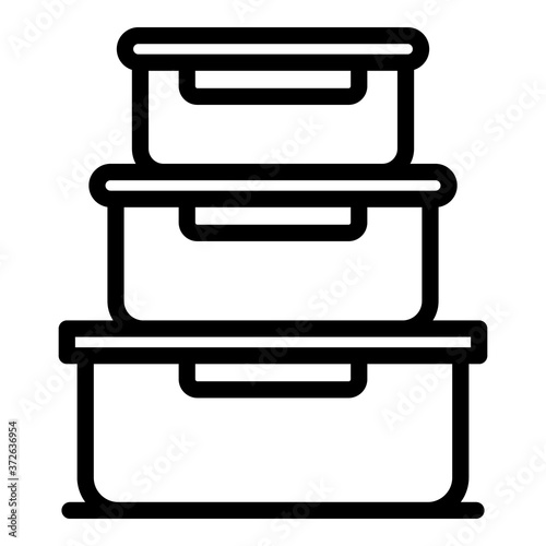 Kitchen containers icon. Outline kitchen containers vector icon for web design isolated on white background