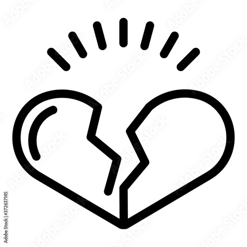 Heartbroken icon. Outline heartbroken vector icon for web design isolated on white background
