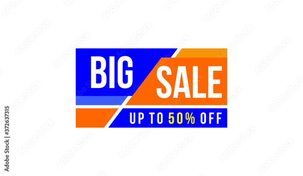 Obraz premium up to 50 percent big sale banner, sign vector eps