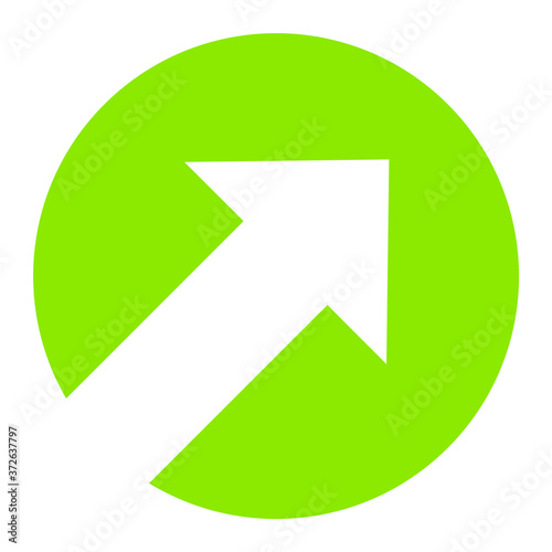 Free Download Grüner Kreis zeigt Pfeil Symbol nach schräg oben - GFXLoad