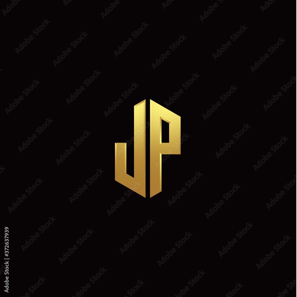 Obraz premium J P modern monogram style initial logo template