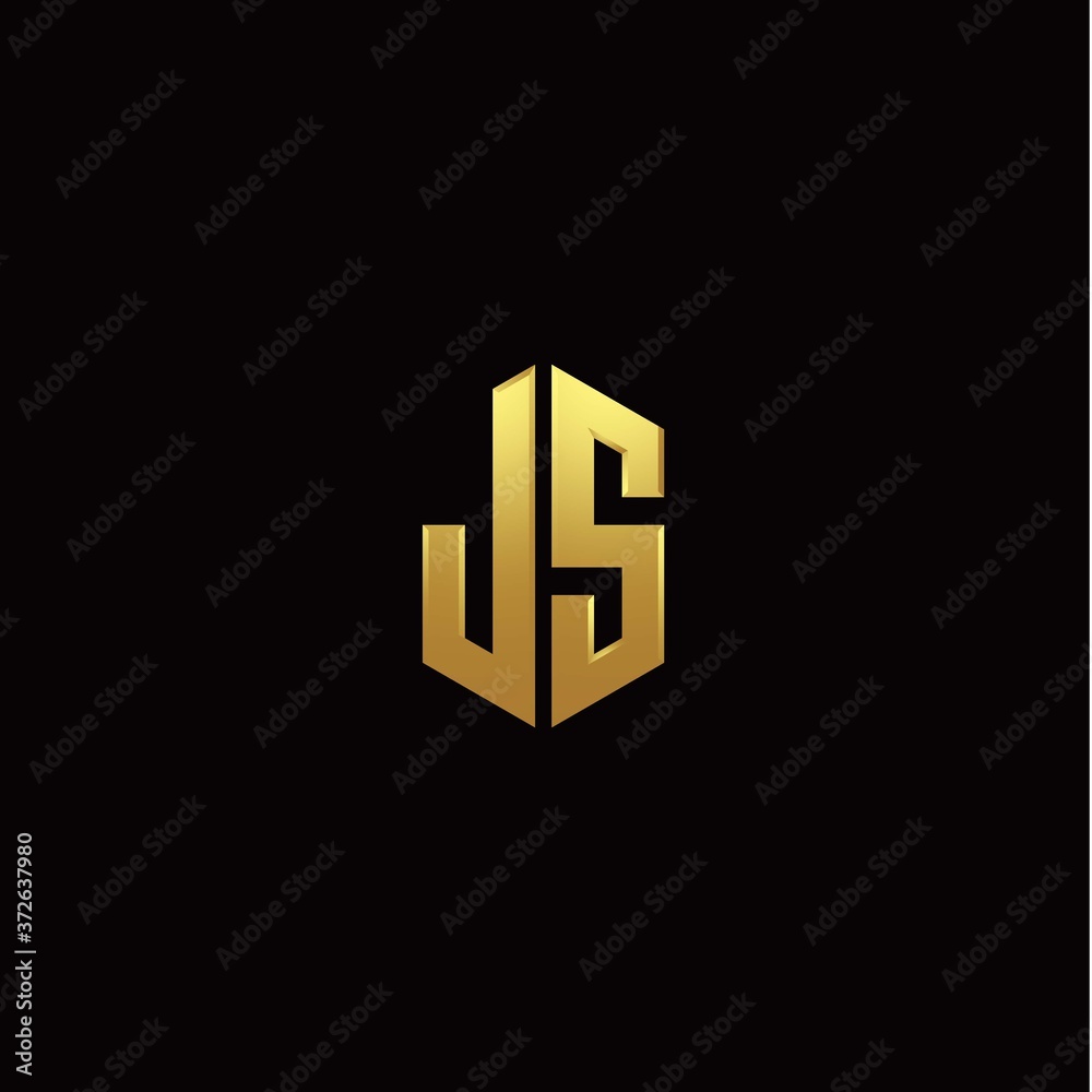 J S modern monogram style initial logo template J S modern monogram style initial logo template