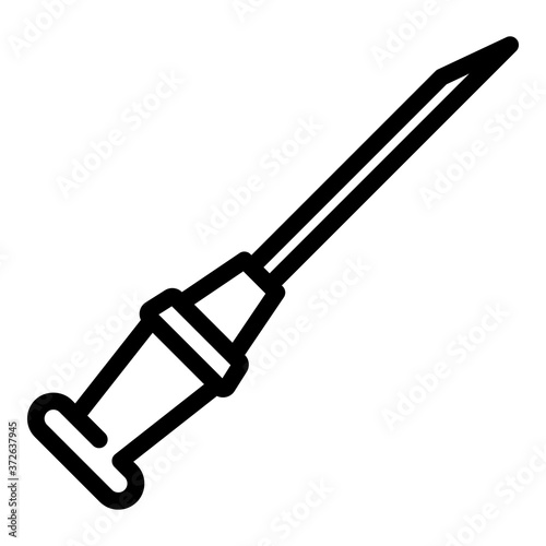 Medical catheter device icon. Outline medical catheter device vector icon for web design isolated on white background
