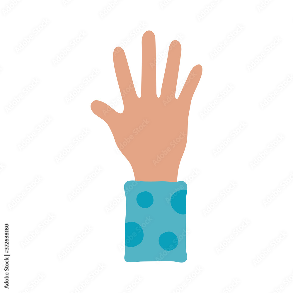 Obraz premium hand human stop protesting flat style icon