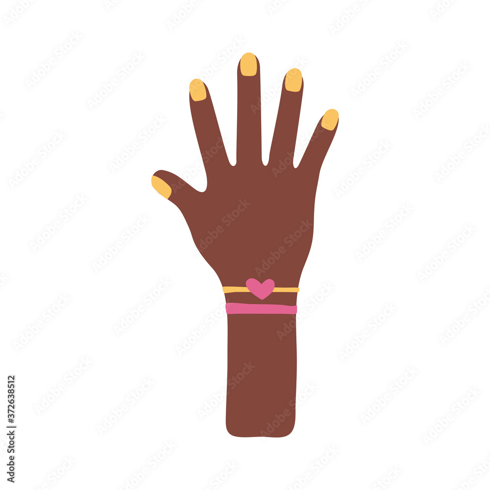 Obraz premium afro female hand human stop protesting flat style icon