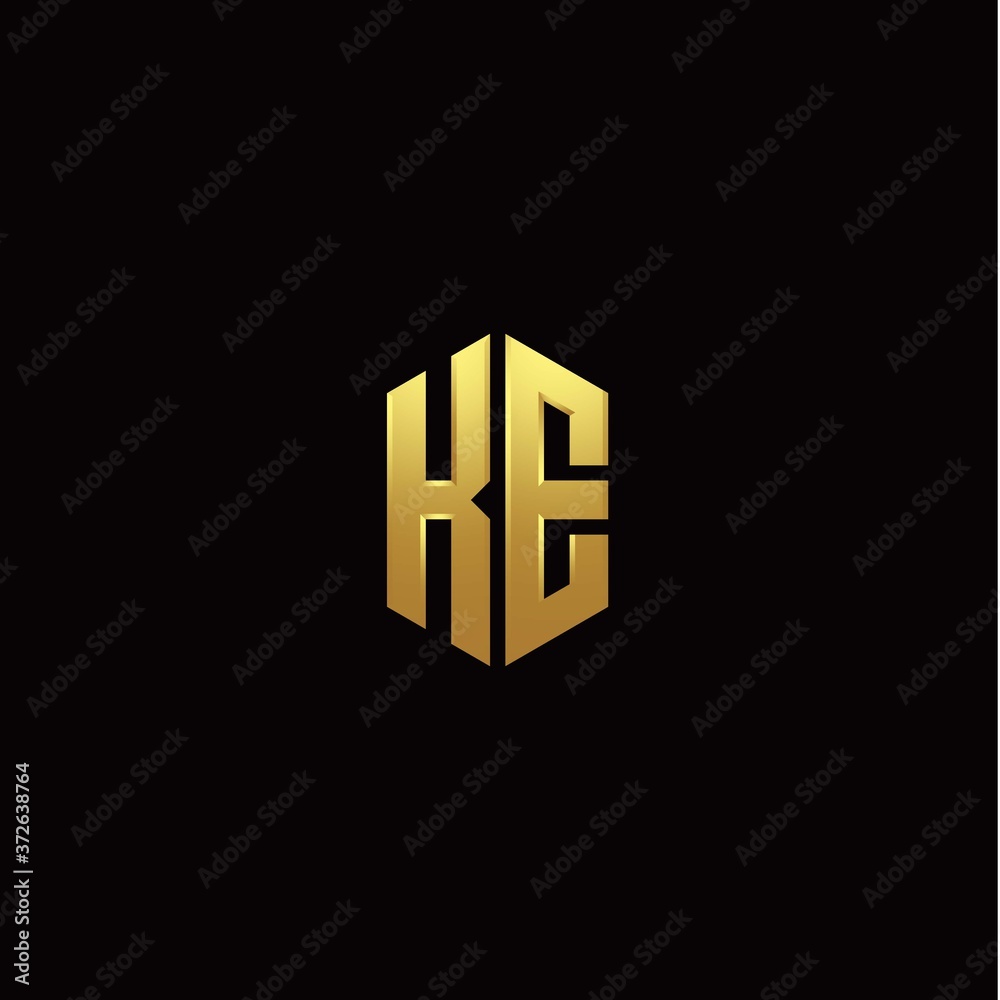 K E modern monogram style initial logo template