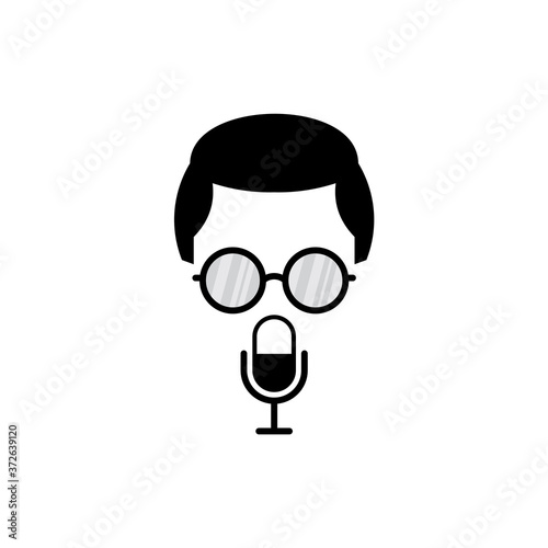 Geek Podcast Logo Template Design Vector