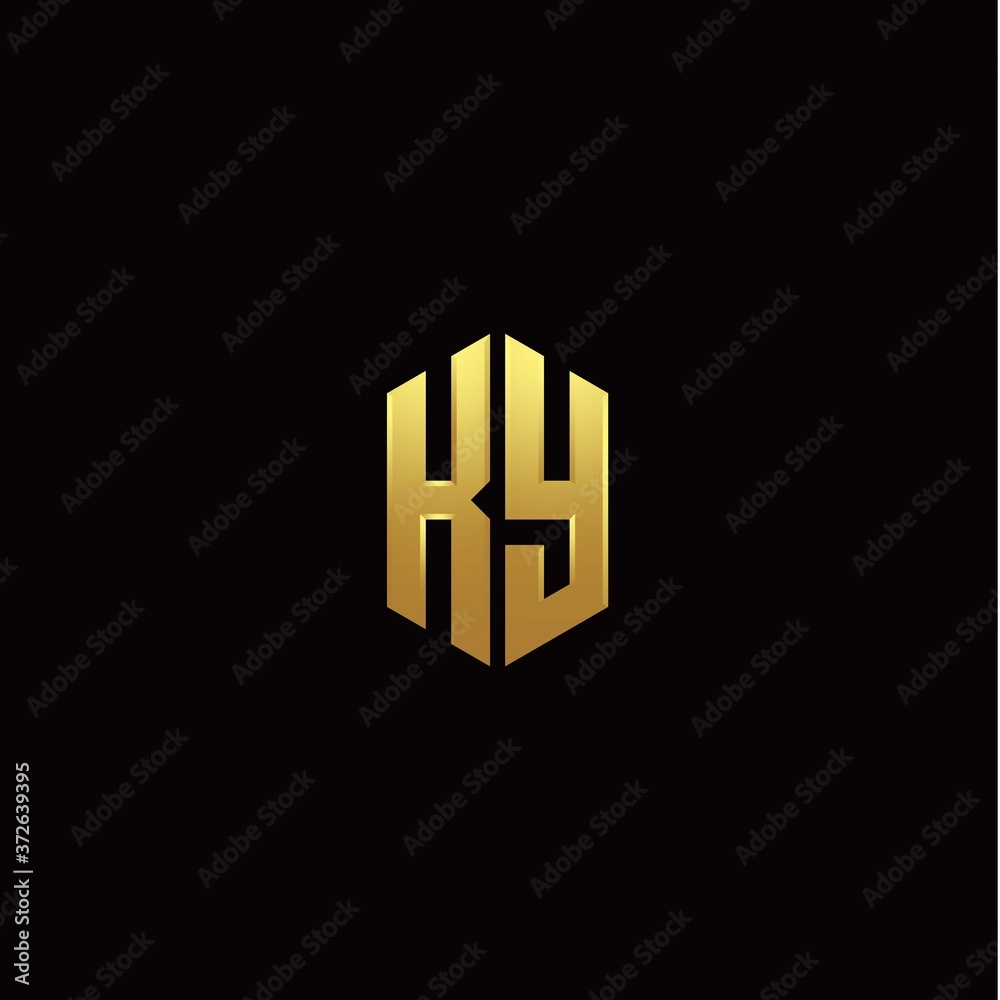 K Y modern monogram style initial logo template K Y modern monogram style initial logo template