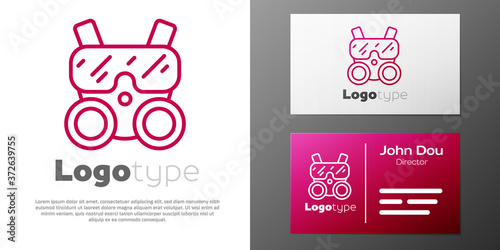 Logotype line Gas mask icon isolated on white background. Respirator sign. Logo design template element. Vector.