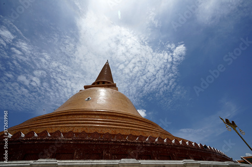 Big Old Pagoda Wat Phra Pathom Chedi Buddhist Temple in near Bangkok  Thailand