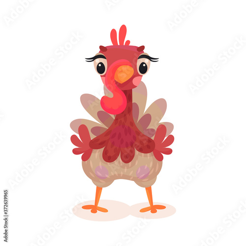 Turkey Bird as Thanksgiving Day Attribute Vector Illustration