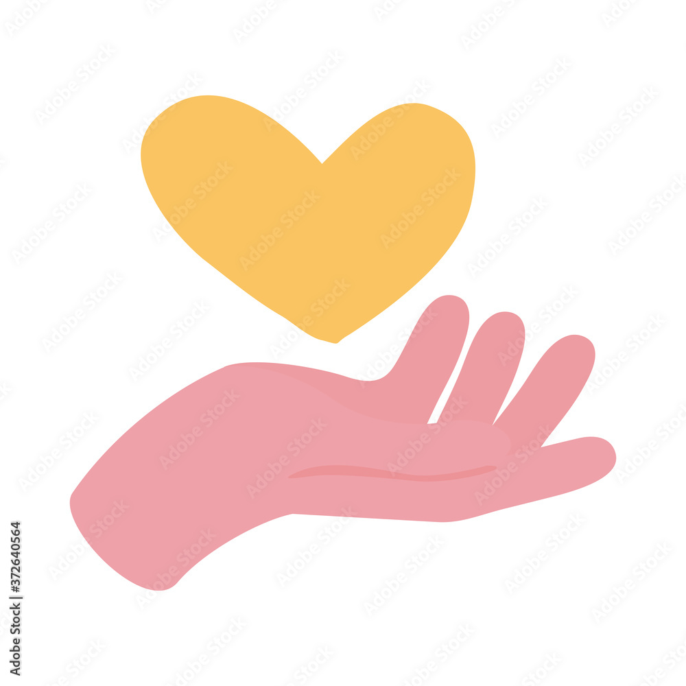 hand human lifting heart flat style icon hand human lifting heart flat style icon