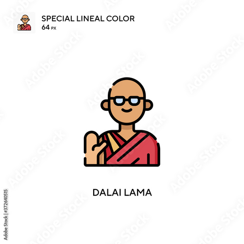 Print op canvas Dalai lama Special lineal color vector icon