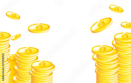大量のビットコインゲットのイメージ(背景透過1)