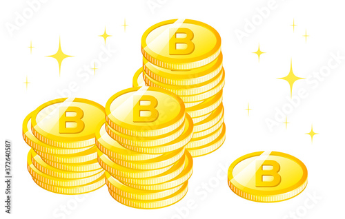 ビットコイン　大金のイメージ(背景透過1)