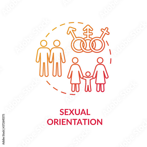 Sexual orientation concept icon. LGBTQ community  sexual education idea thin line illustration. Gender identification freedom and equality. Vector isolated outline RGB color drawing