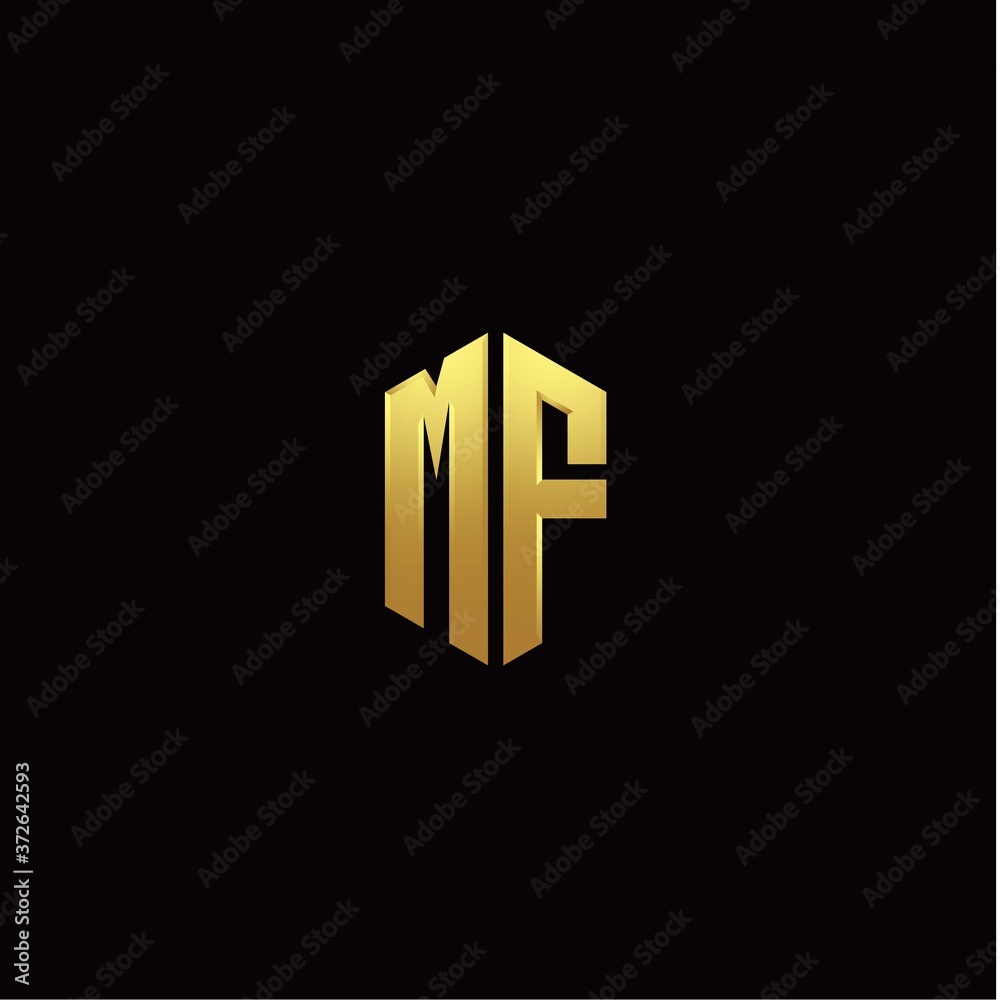 M F modern monogram style initial logo template M F modern monogram style initial logo template