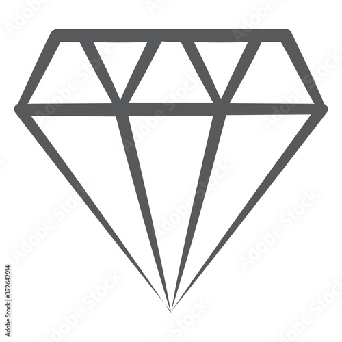
Diamond vector in doodle line style, something valuable
