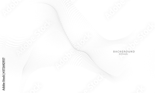 Abstract grey background poster with dynamic waves. particle technology network Vector illustration.