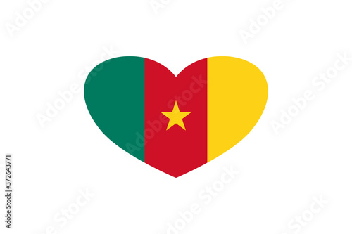 Free Download Cameroon flag in the heart shape. Isolated on a white background. - GFXLoad