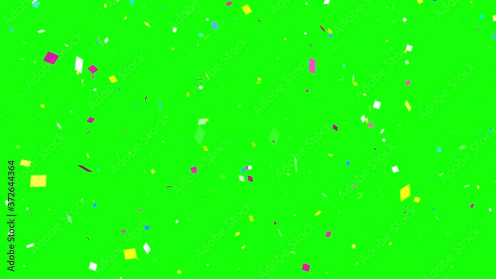 confetti Colorful celebration frame background green 4k