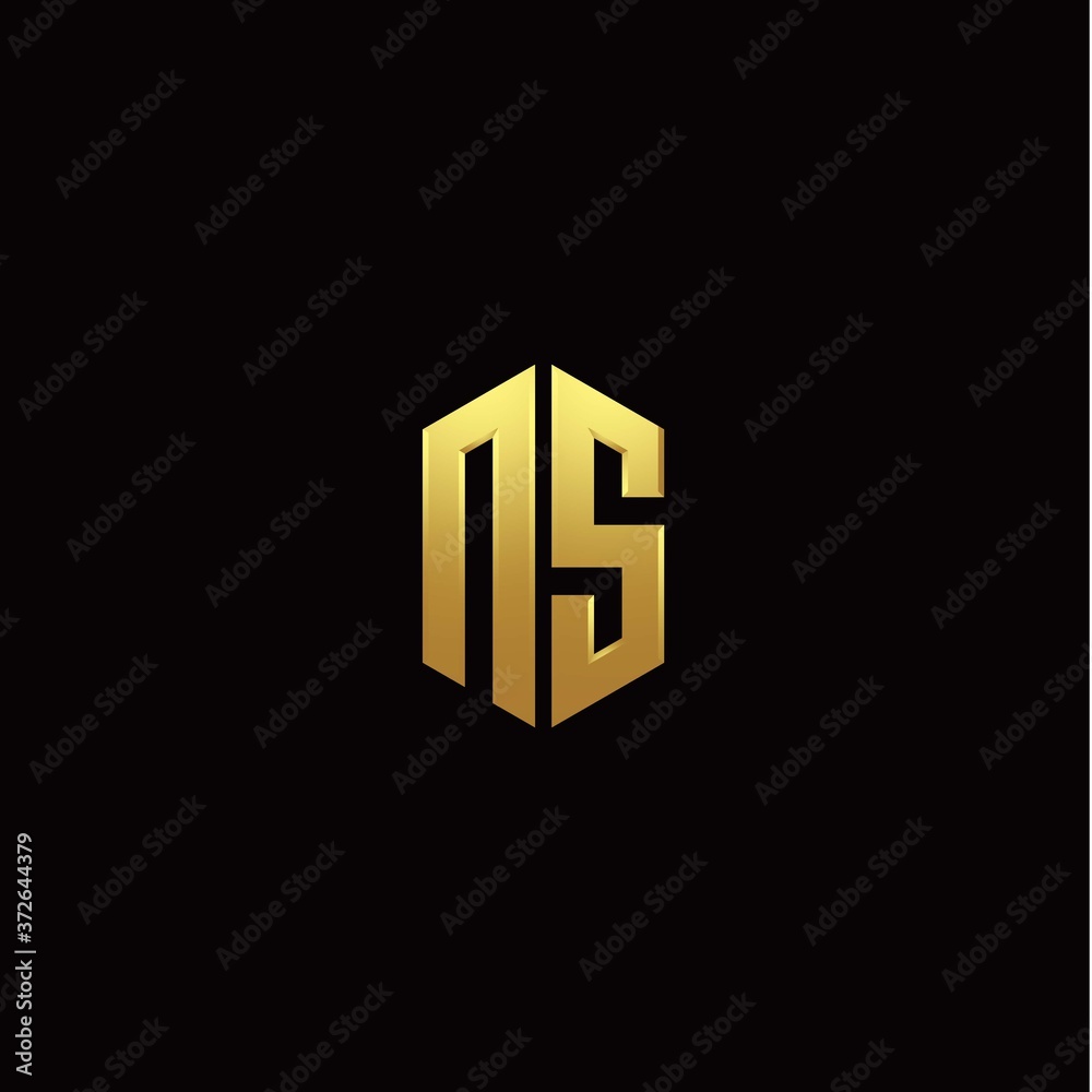 N S modern monogram style initial logo template N S modern monogram style initial logo template