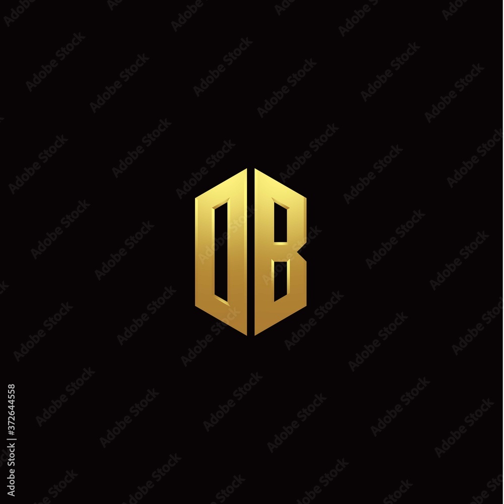 O B modern monogram style initial logo template O B modern monogram style initial logo template