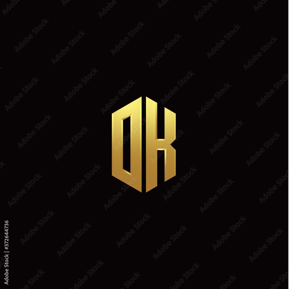 O K modern monogram style initial logo template O K modern monogram style initial logo template