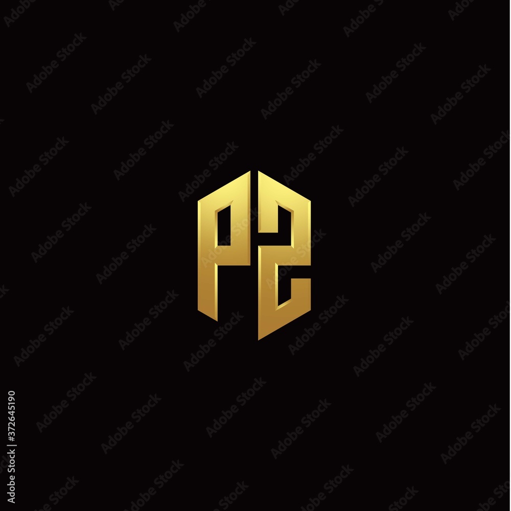 P Z modern monogram style initial logo template P Z modern monogram style initial logo template