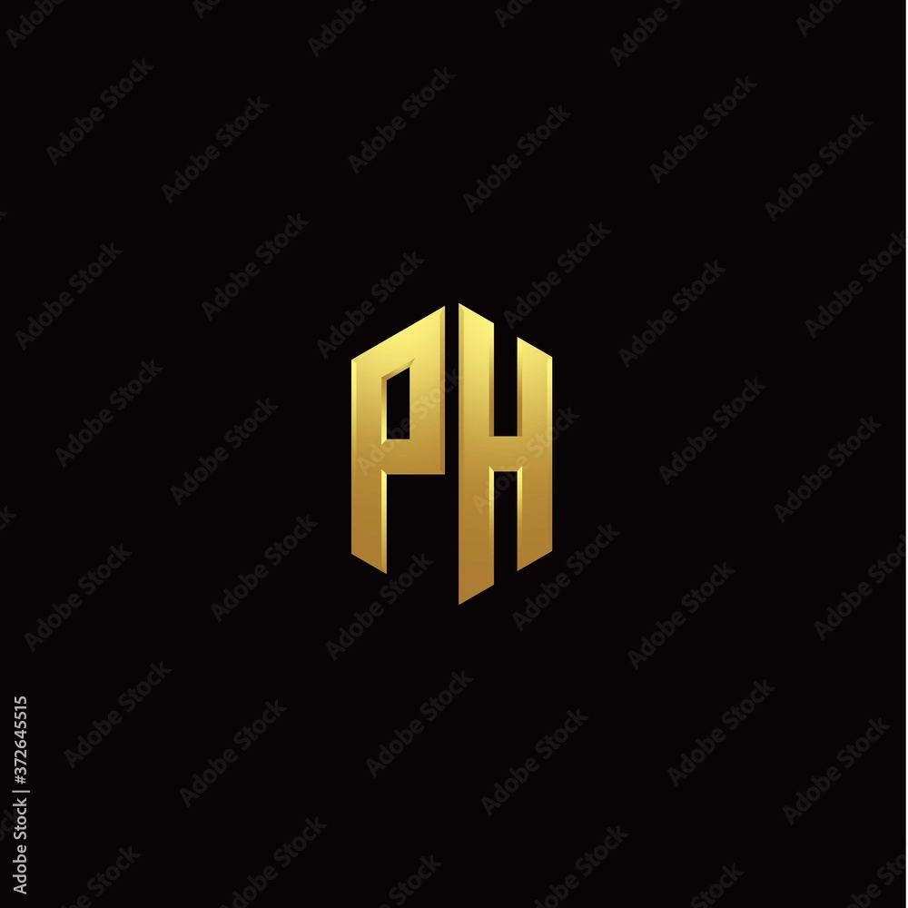 P H modern monogram style initial logo template P H modern monogram style initial logo template