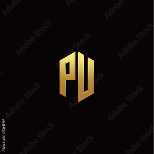 Free Download P U modern monogram style initial logo template - GFXLoad