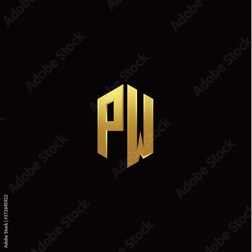 Free Download P W modern monogram style initial logo template - GFXLoad