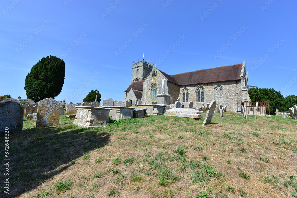  Ancient English church from the Middle ages on the Isle of Wight.