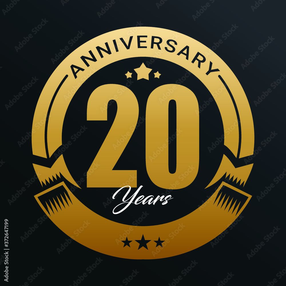 20th Anniversary logo,1 year Anniversary logo design celebration