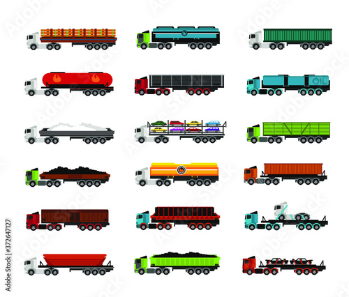 Transport truck,  Detailed Vector Truck