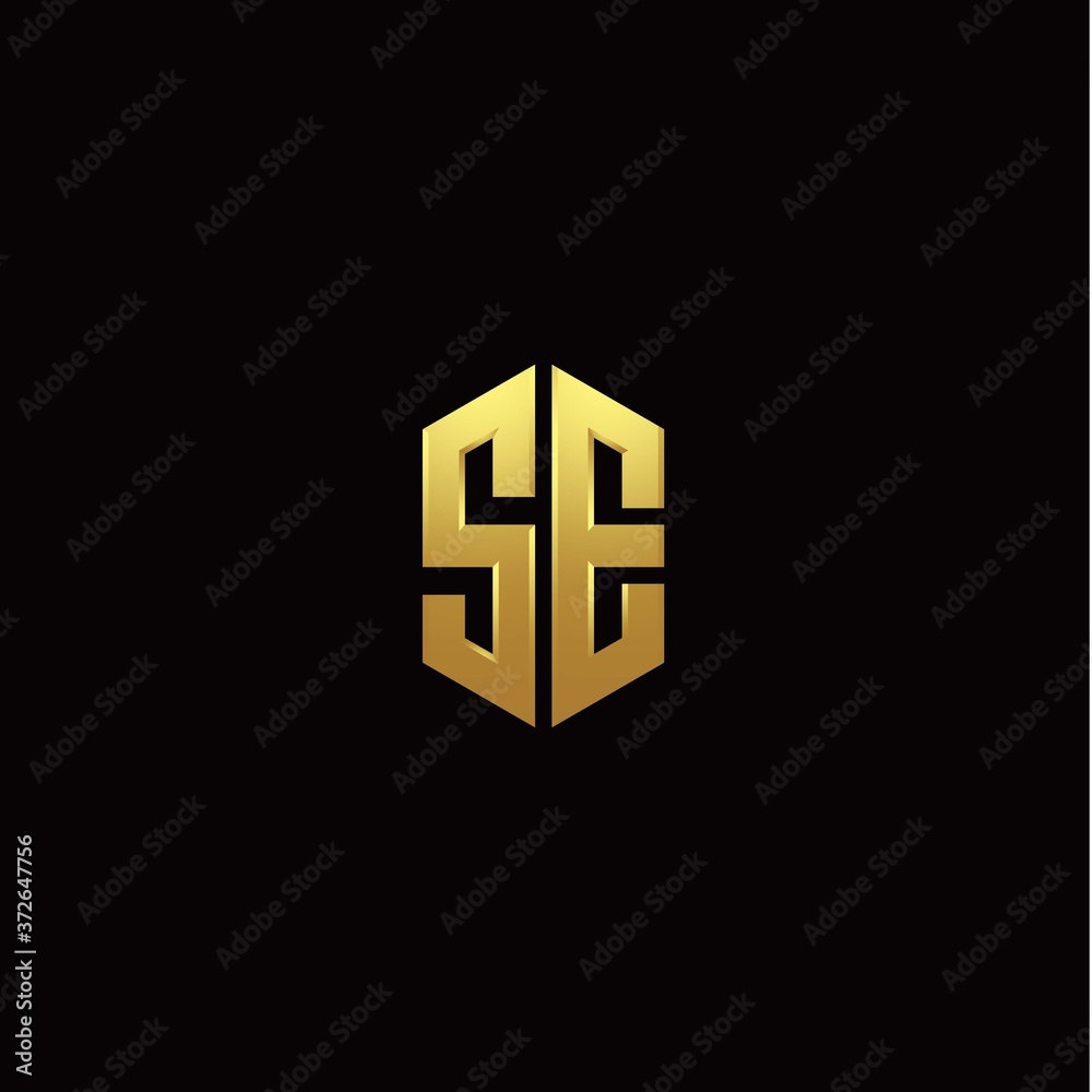S E modern monogram style initial logo template S E modern monogram style initial logo template