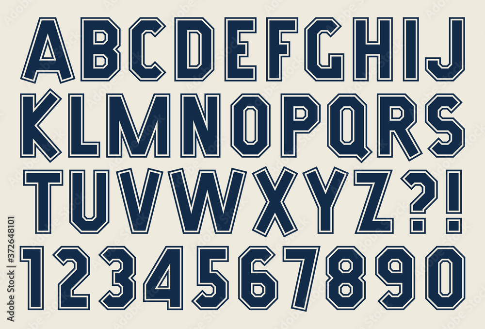 Angular alphabet and number Bold isolated font Stock Vector | Adobe Stock