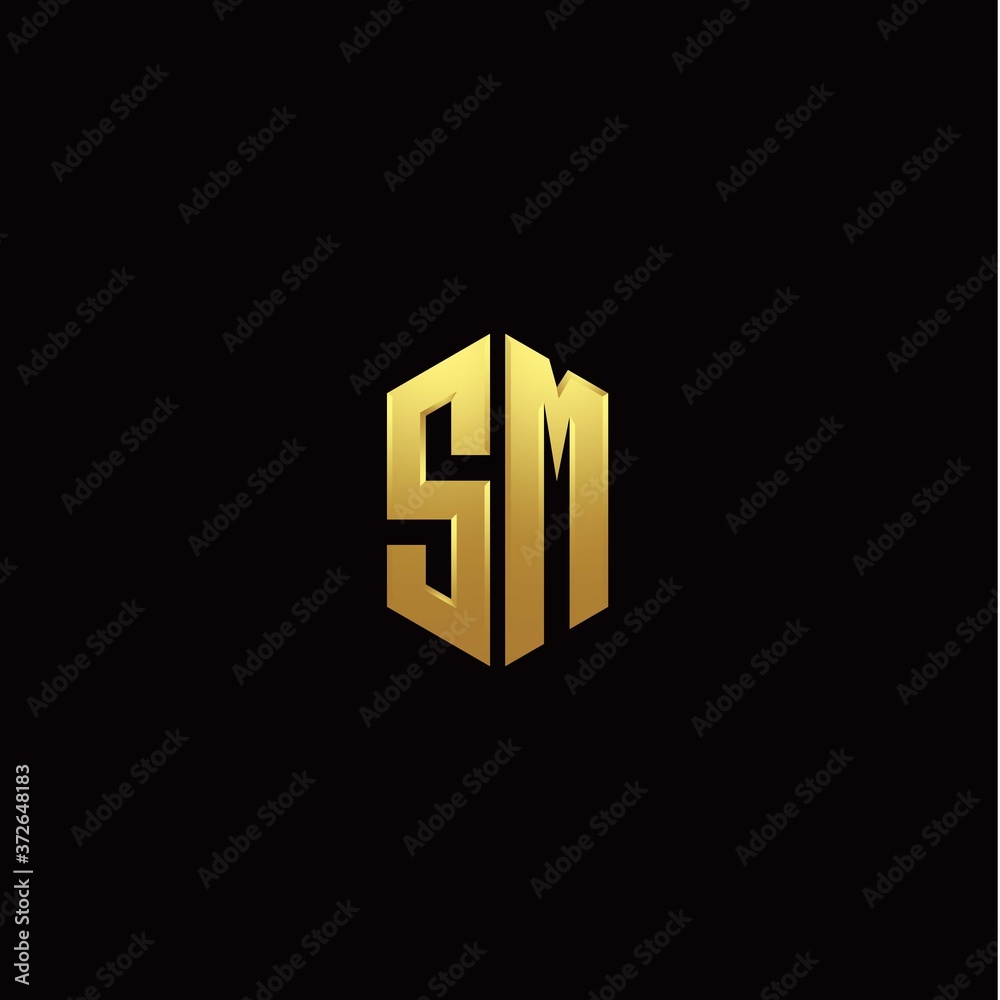 S M modern monogram style initial logo template S M modern monogram style initial logo template