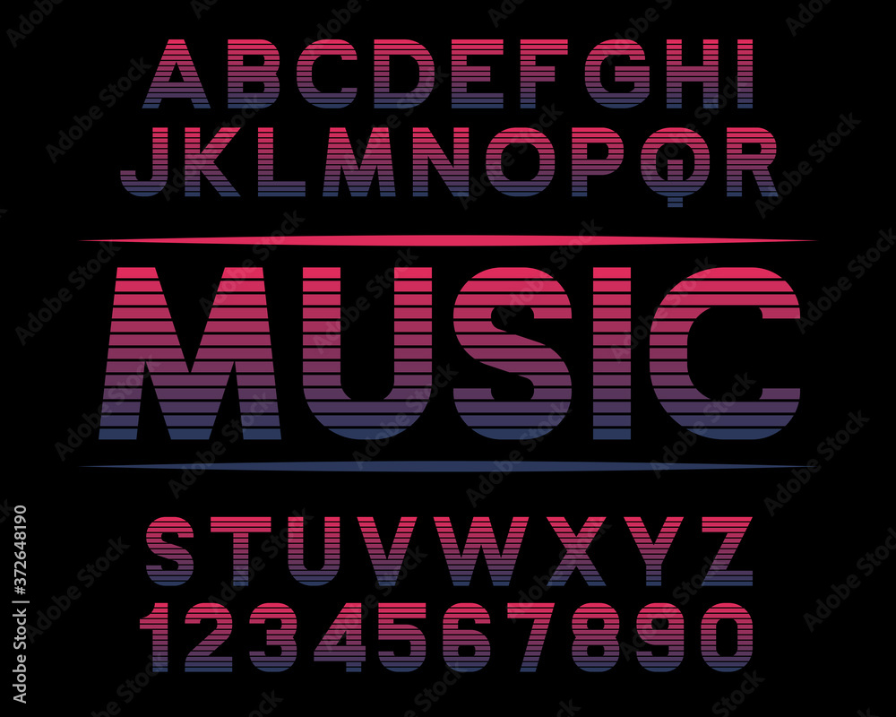Decorative font Music design