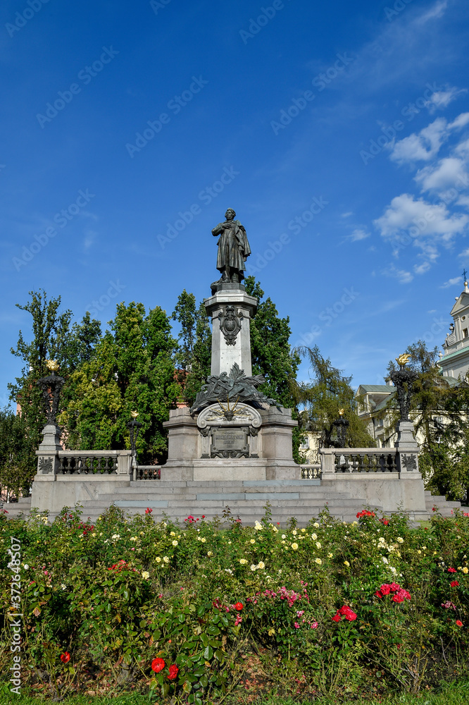 Monument in memory of Adam Mickiewicz in Warsaw