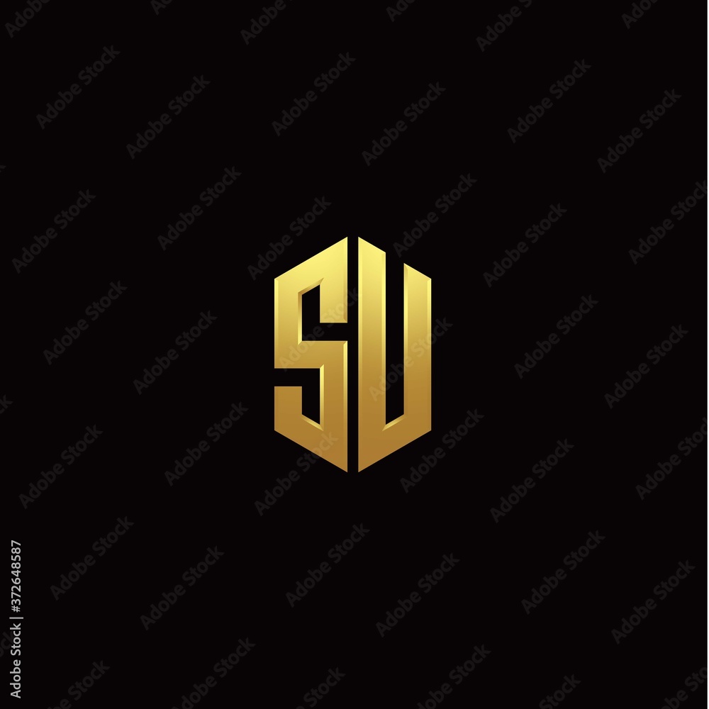 S U modern monogram style initial logo template S U modern monogram style initial logo template