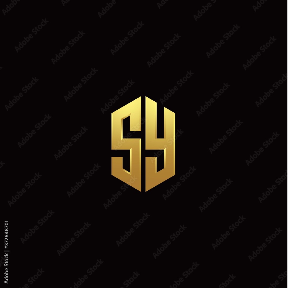 S Y modern monogram style initial logo template S Y modern monogram style initial logo template