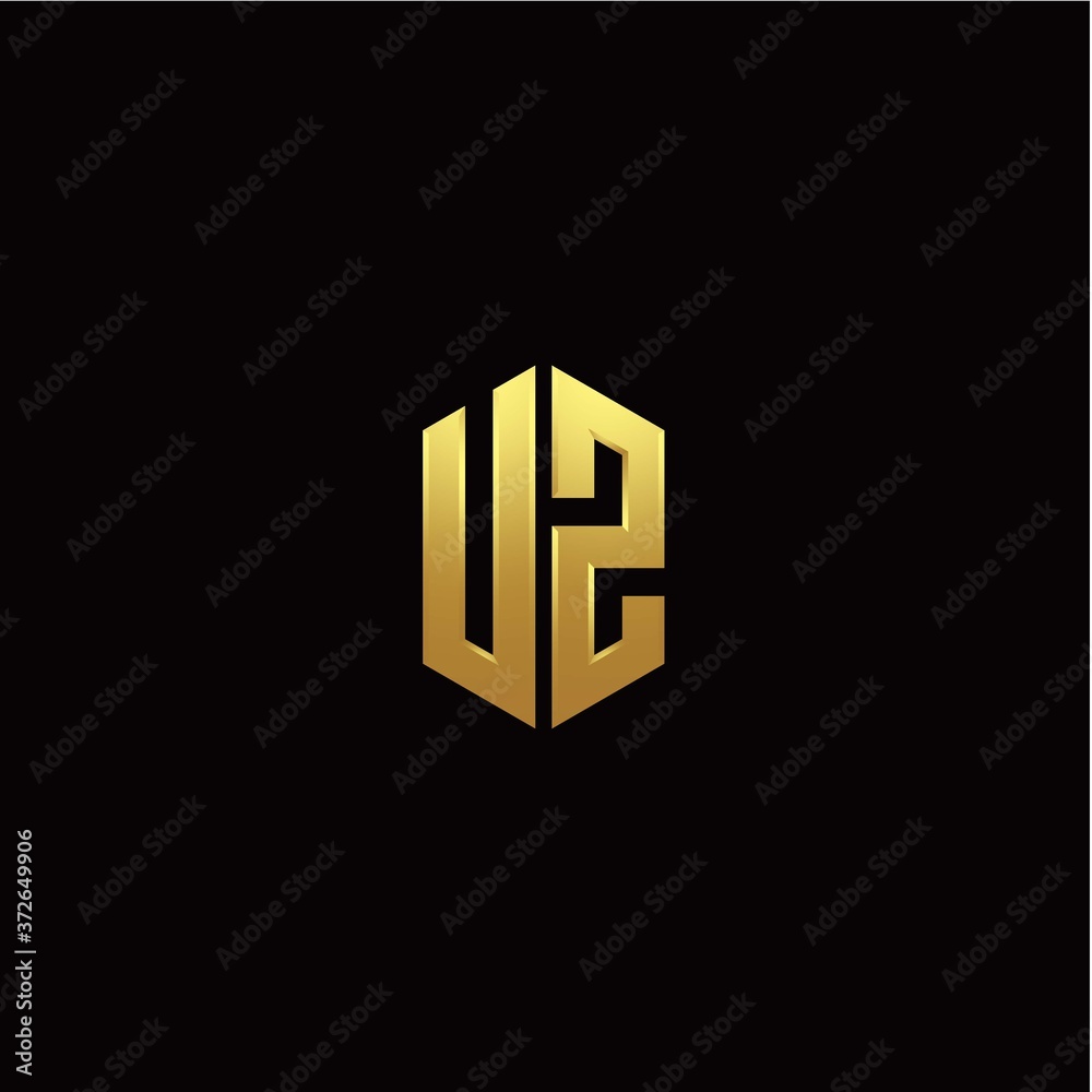 U Z modern monogram style initial logo template U Z modern monogram style initial logo template