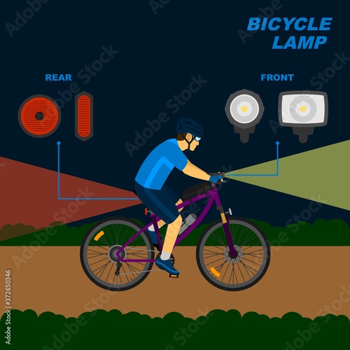 Additional accessories for cycling safety, bicycle lamp.