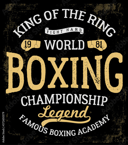 Vintage Boxing Gloves vector illustration. Vectors for print, t-shirt, poster or artworks.