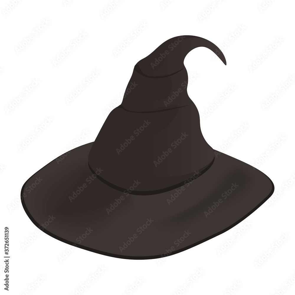 Naklejka premium Brown wizard hat. Vector illustration
