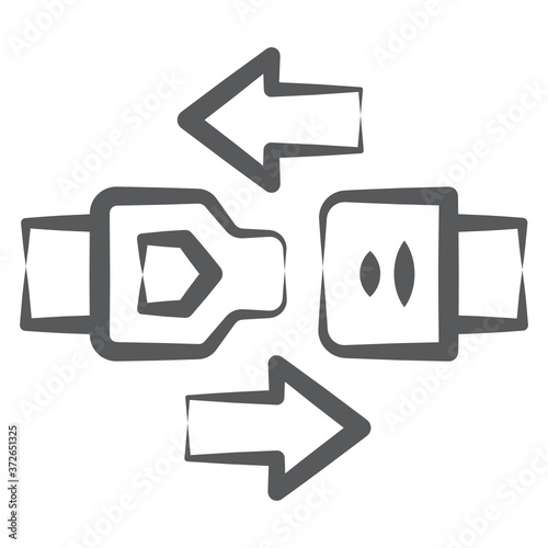 
Buckle up vector style, seat belt doodle icon 
