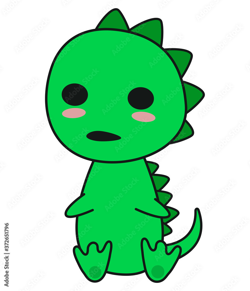 Green dino tall isolated AI. Green dino tall isolated AI.