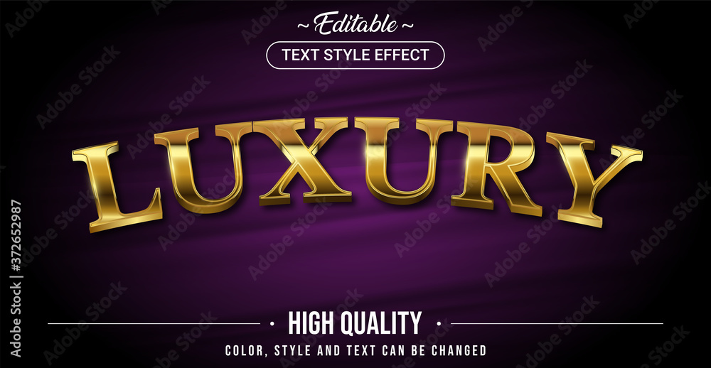 Editable text style effect - Luxury theme style.